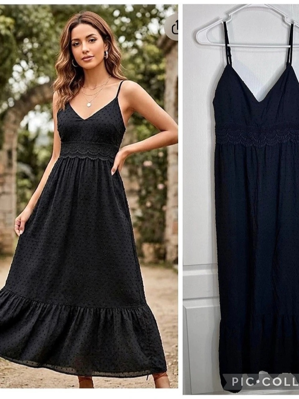 Asu wish Black sleeveless Eyelet Maxi Dress Size L